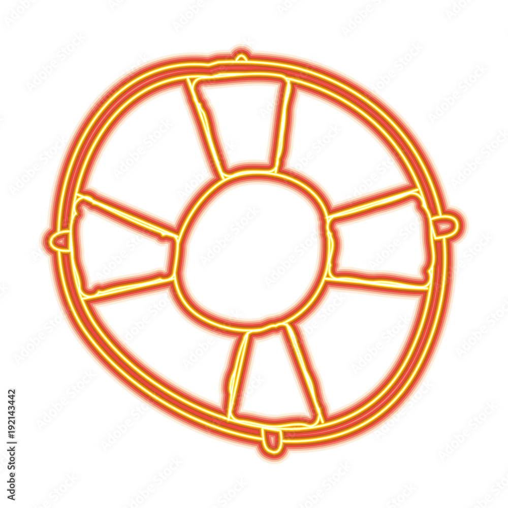 Obraz premium life buoy with rope assistance or help symbol vector illustration