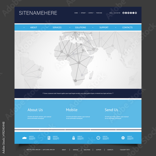Global Business Connections, Computer Networks - Website Template Design 