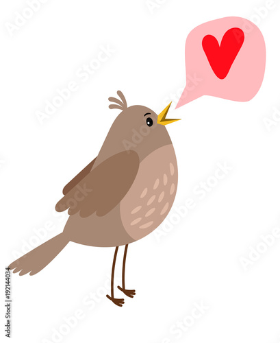 Nightingale cute bird icon