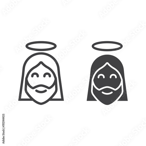 Jesus line and glyph icon, easter and holiday, christ sign vector graphics, a linear pattern on a white background, eps 10.