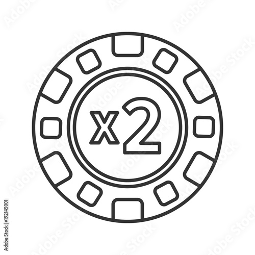 Double down casino chip linear icon
