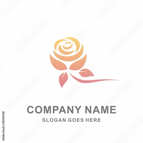 Simple Luxury Rose Gold Clover Flowers Beauty Cosmetic Fashion Business Company Stock Vector Logo Design Template