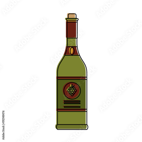 Wine bottle isolated icon vector illustration graphic design