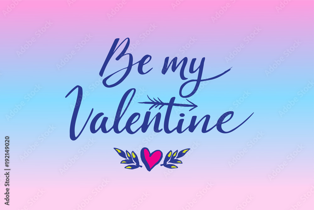 Happy Valentines Day hand drawing lettering design. Vector illustration Happy Valentines Day hand drawing lettering design. Vector illustration