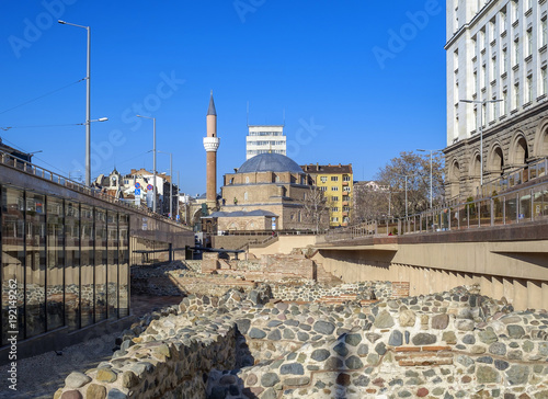 Old ancient ruins in center of Sofia photo