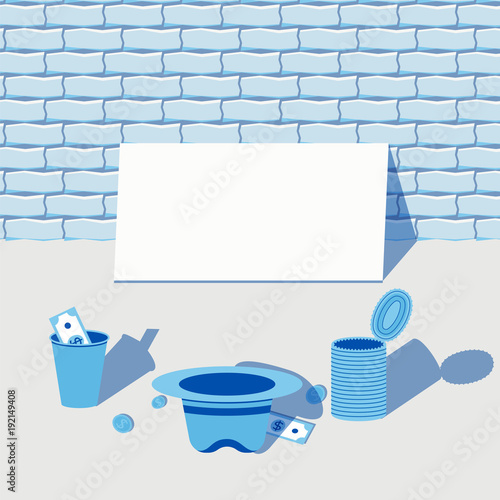 street scene begging for money