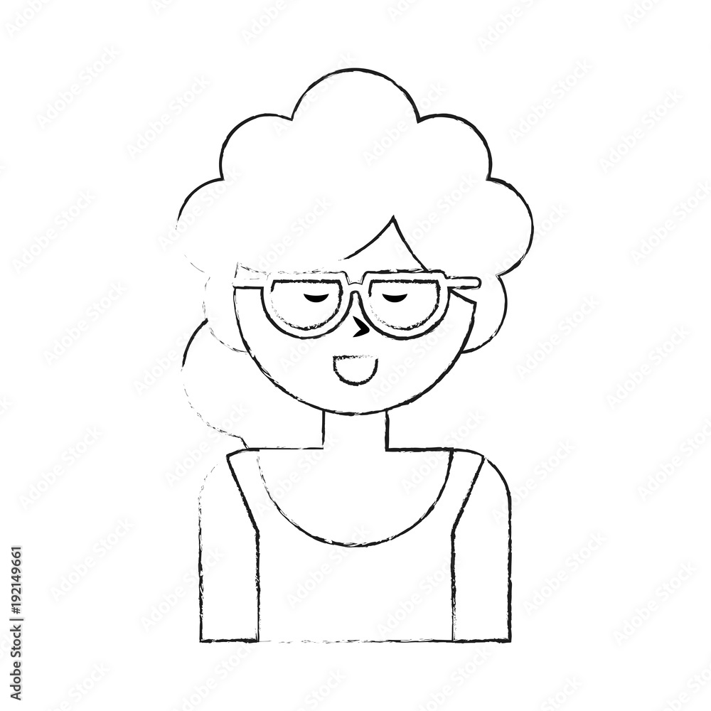 Woman with glasses cartoon icon vector illustration graphic design Woman with glasses cartoon icon vector illustration graphic design