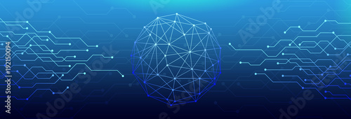 Technological virtual background. Digital networking concept. 3D Rendering