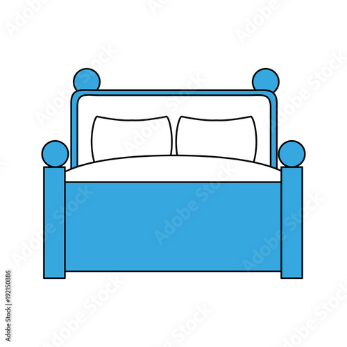 Bed with pillows icon vector illustration graphic design