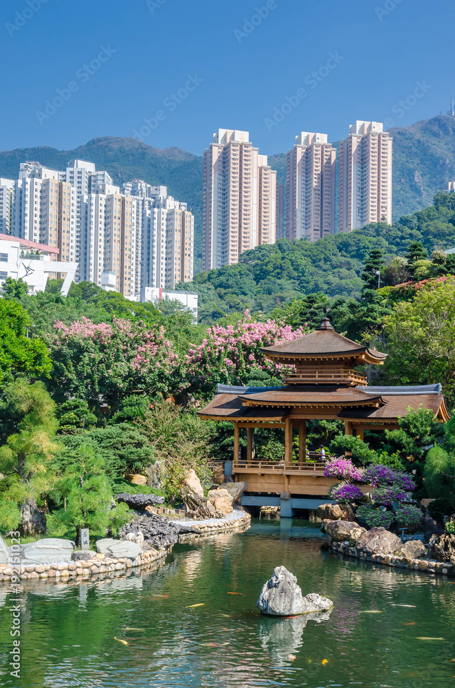 Naklejka premium Absolute perfection in Nan Lian Garden, Chi Lin Nunnery, Hong Kong