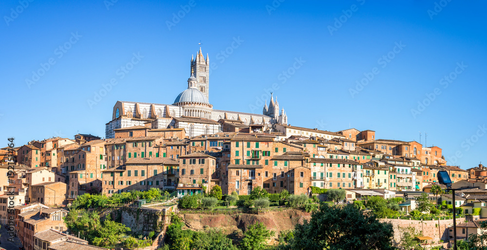 Fototapeta premium Cityscape of Siena view the Duomo (cathedral of Siena), Tuscany, Italy