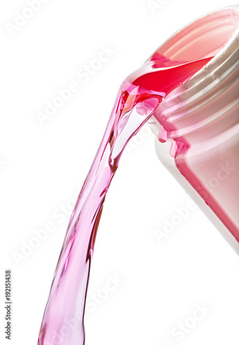 Pouring antifreeze in the engine cooling system of the car.