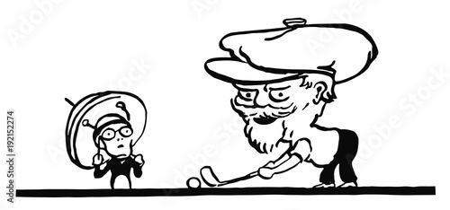 Golfspieler Karikatur - golfer cartoon