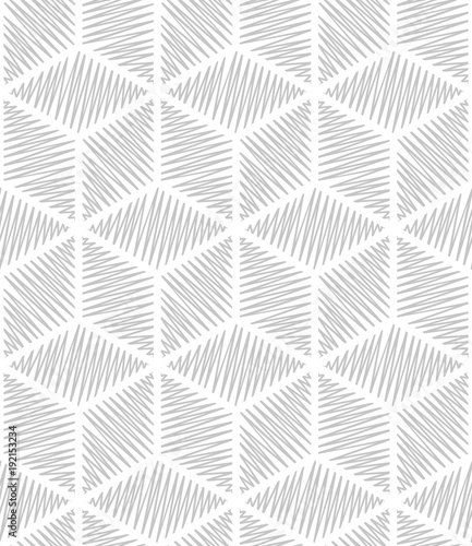 Abstract geometric pattern with lines. A seamless vector background. White and grey ornament. Graphic modern pattern.