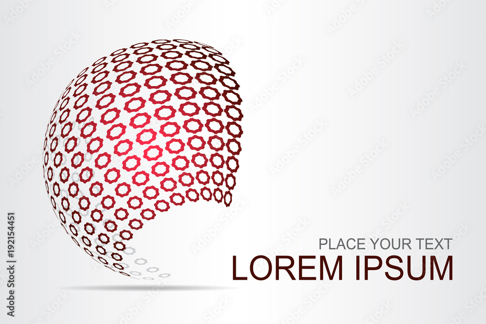 Logo stylized spherical surface with abstract shapes Logo stylized spherical surface with abstract shapes