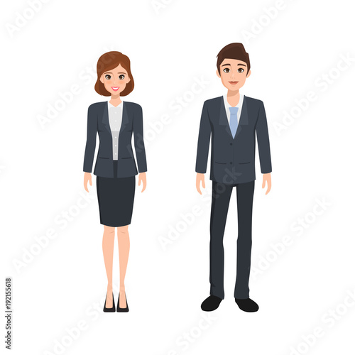 character of business man and business woman. people in suit.
