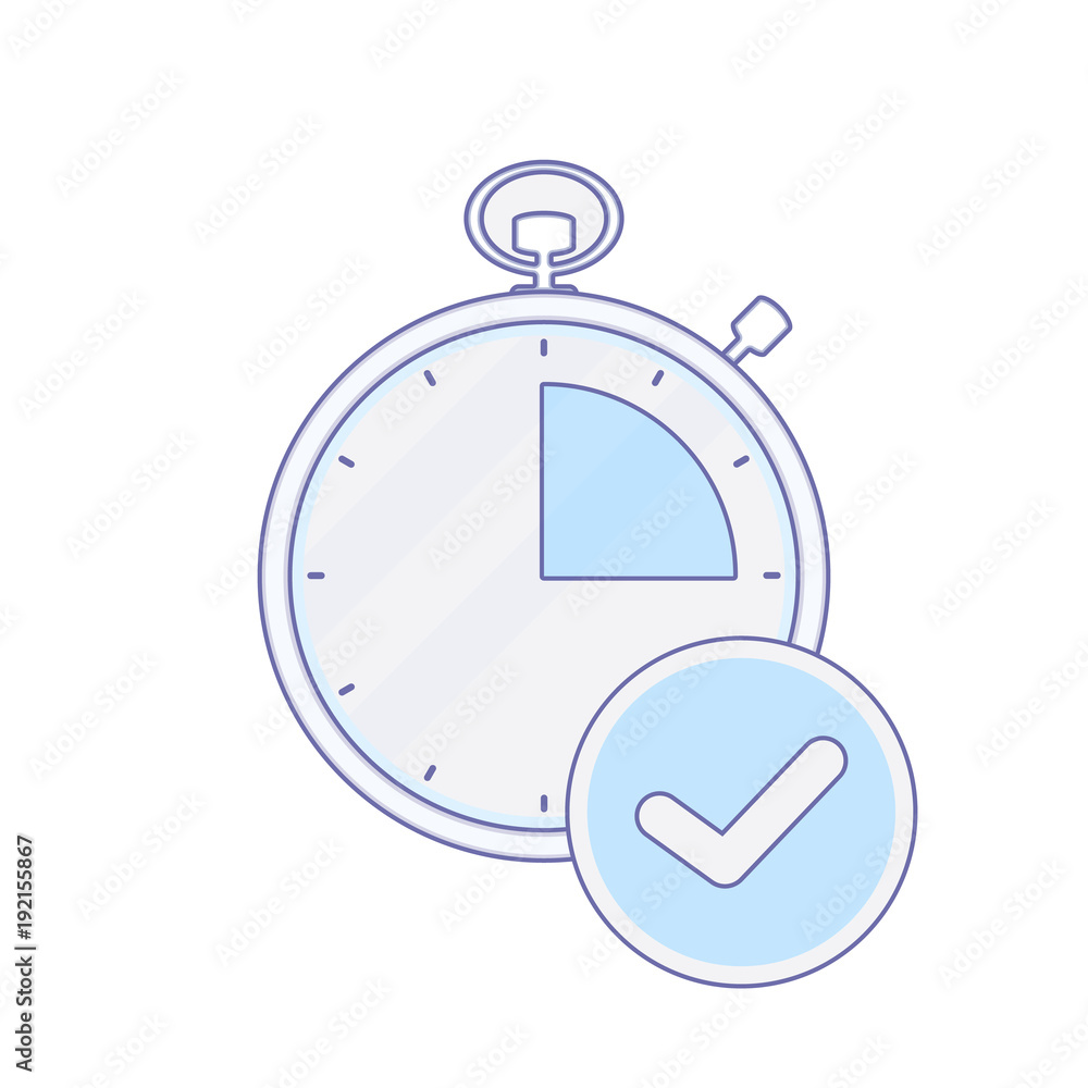 Obraz premium Alarm check clock hour minute time timer icon