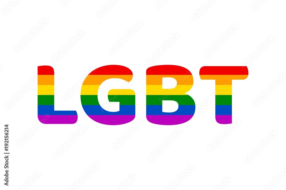 Lgbt rainbow flag color clipart, isolated on white background. Symbol movement of gays, lesbians and so on. Vector illustration with LGBT text Lgbt rainbow flag color clipart, isolated on white background. Symbol movement of gays, lesbians and so on. Vector illustration with LGBT text