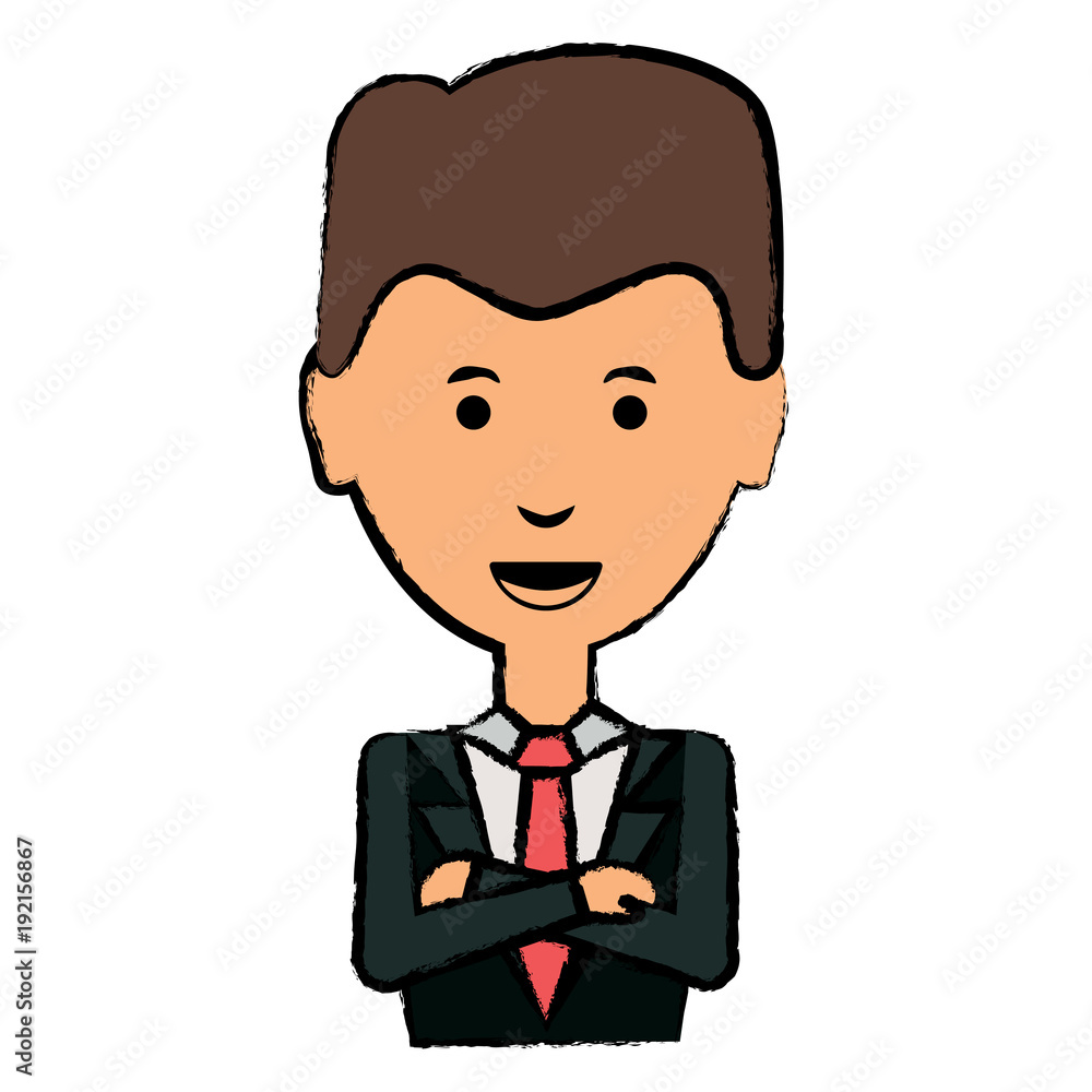 cartoon businessman icon