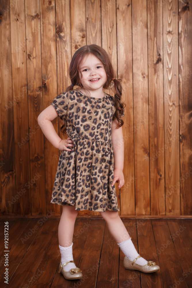 Little girl top leopard dress