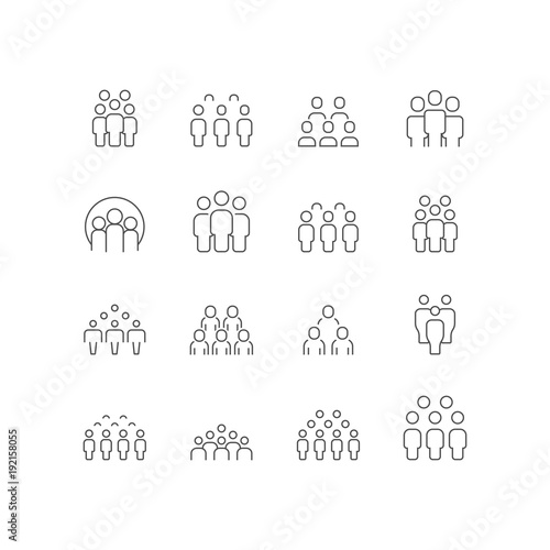 People line vector icon set. Persons symbol for your infographics, website design, logo.