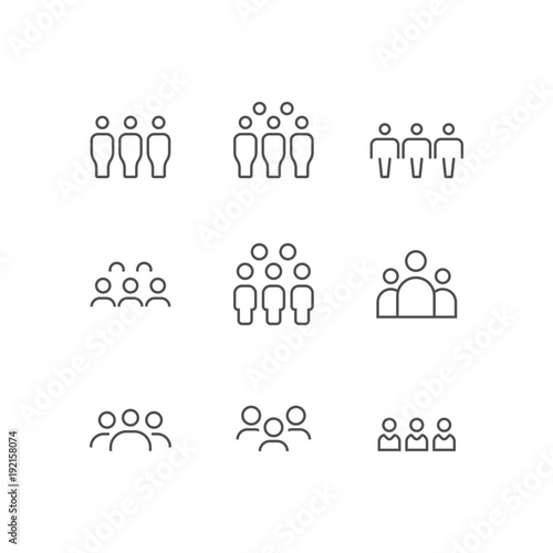 People line vector icon set. Persons symbol for your infographics, website design, logo.