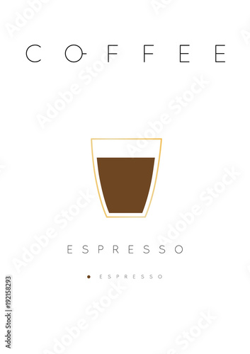Poster coffee espresso white