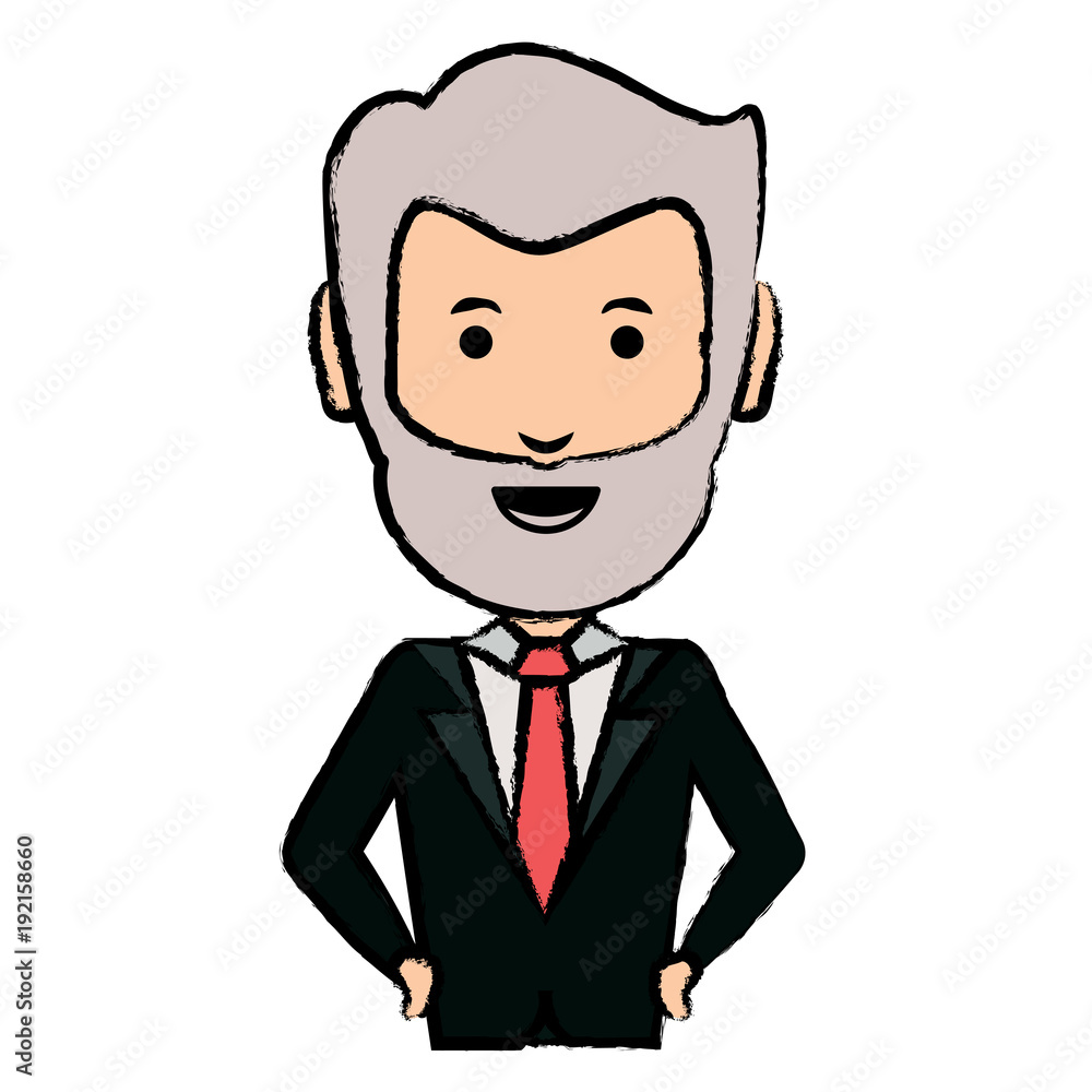 cartoon businessman icon