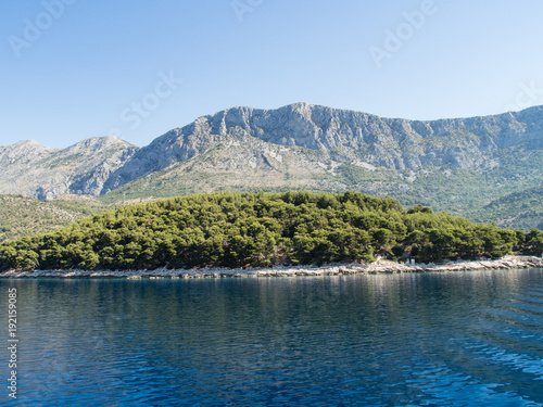 Beautiful landscape of Makarska riviera with high mountains