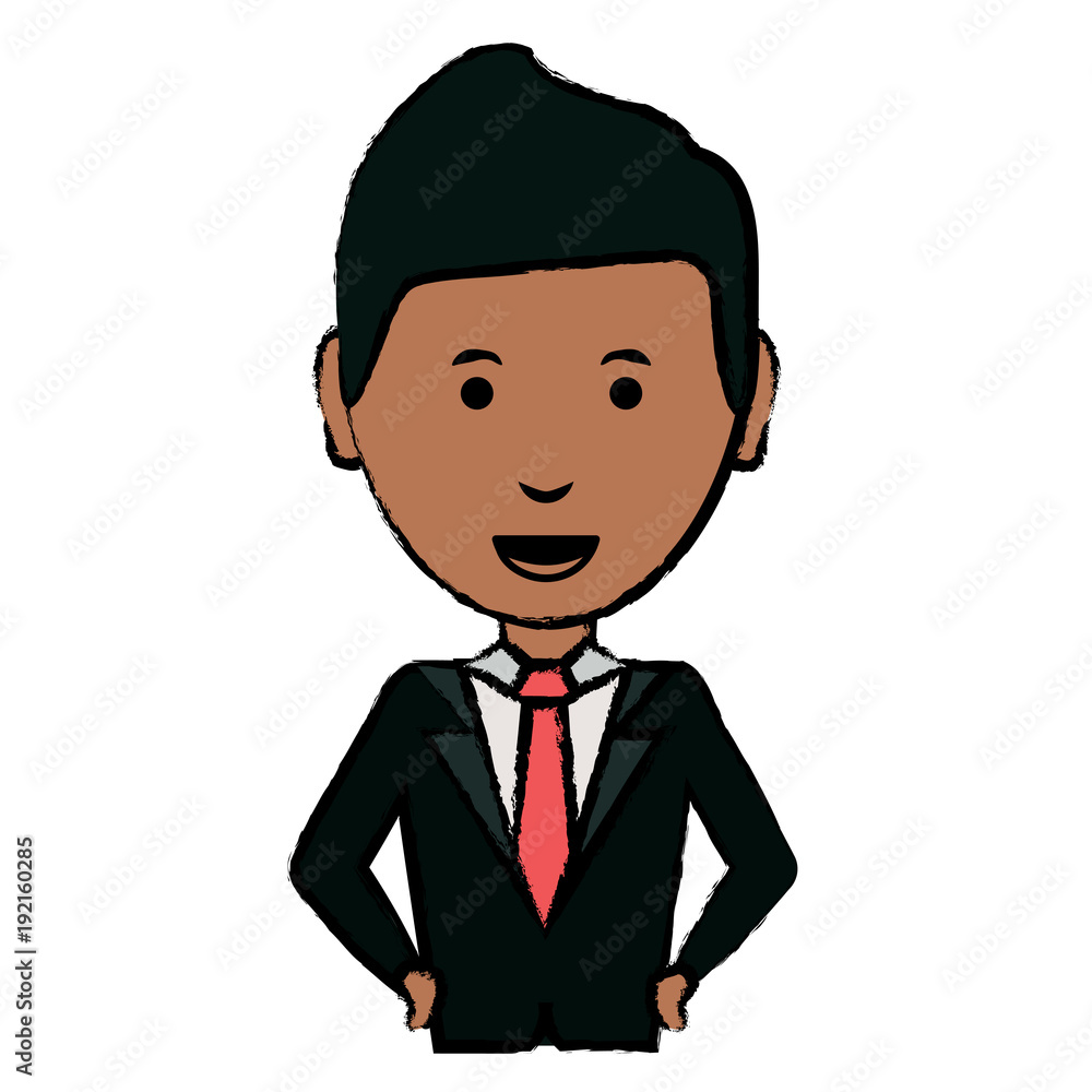 cartoon businessman icon