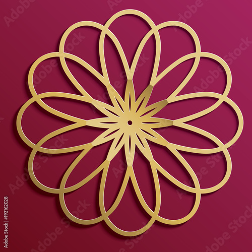 Gold on dark mandala
