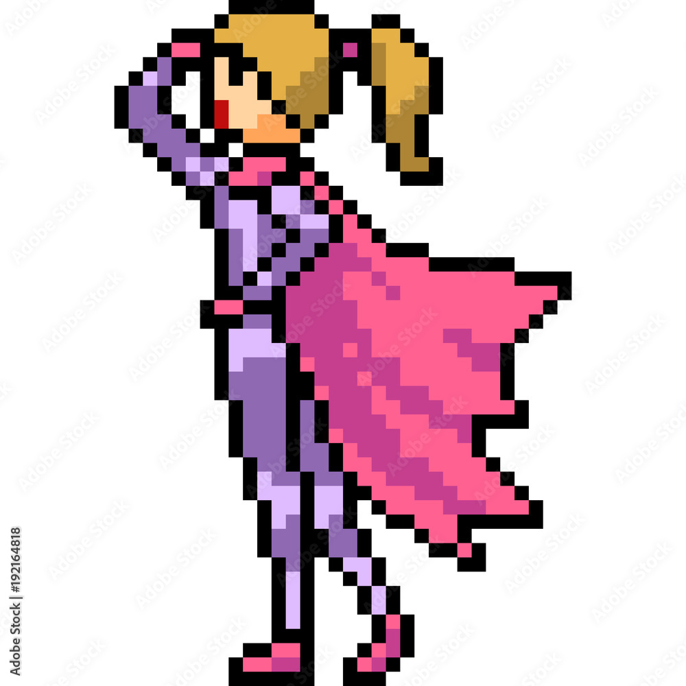 Fototapeta premium vector pixel art superheroine