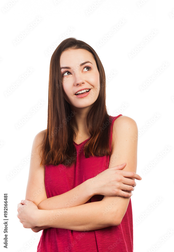 Young brunette looking up Young brunette looking up