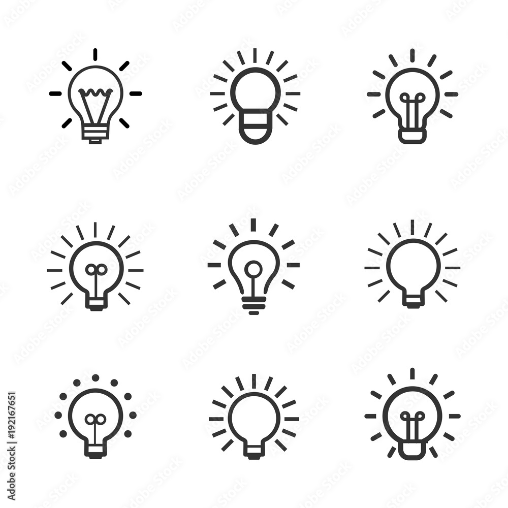Light Bulb Vector Line Icon Set. Light Bulb Vector Line Icon Set.