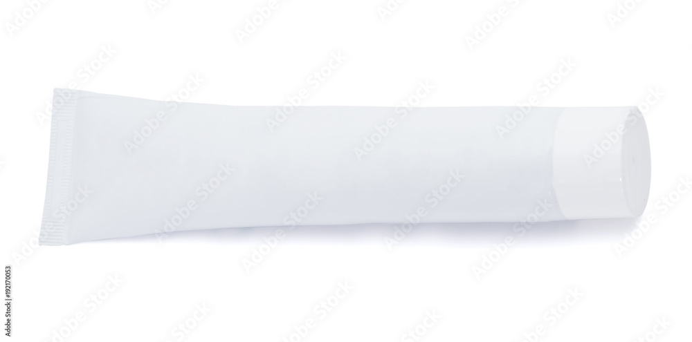 blank packaging luminum cream white tube isolated on white background blank packaging luminum cream white tube isolated on white background