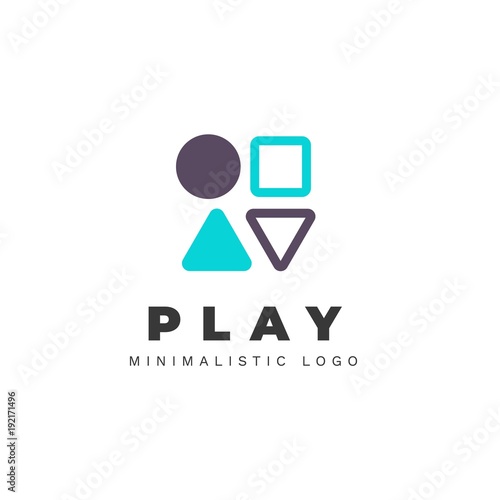 Minimalist vector logo for gamer resource or site. Stylized joystick buttons