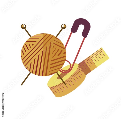 Knitting hobby equipment to create stylish handmade clothes