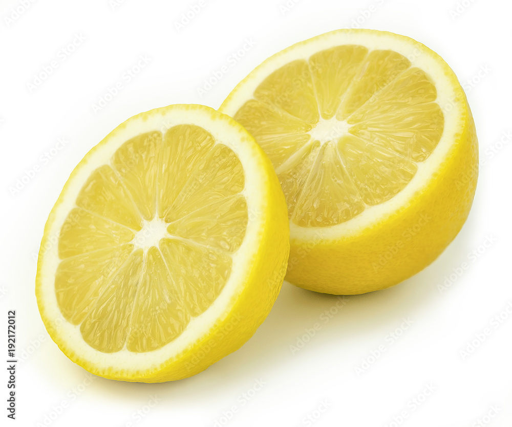 slice of lemon isolated on white background. slice of lemon isolated on white background.