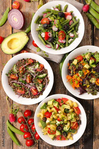 selection of vegetable salad bowl