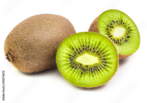 kivi fruits isolated on white background.
