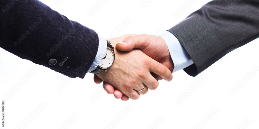 Business people handshake, sitting at the table Business people handshake, sitting at the table