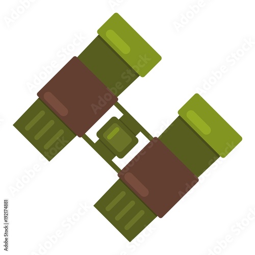 Binocular icon, flat style