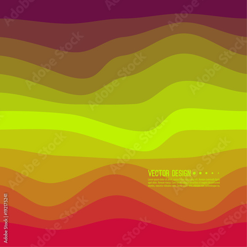 Distorted wave colorful texture. Abstract dynamical rippled surface. Vector stripe deformation background. Transition and gradation of color.