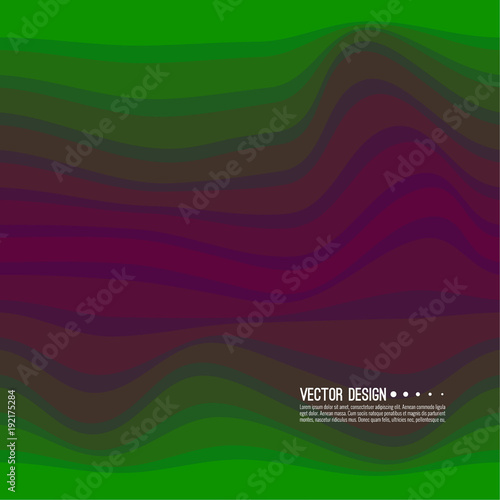 Distorted wave colorful texture. Abstract dynamical rippled surface. Vector stripe deformation background. Transition and gradation of color.