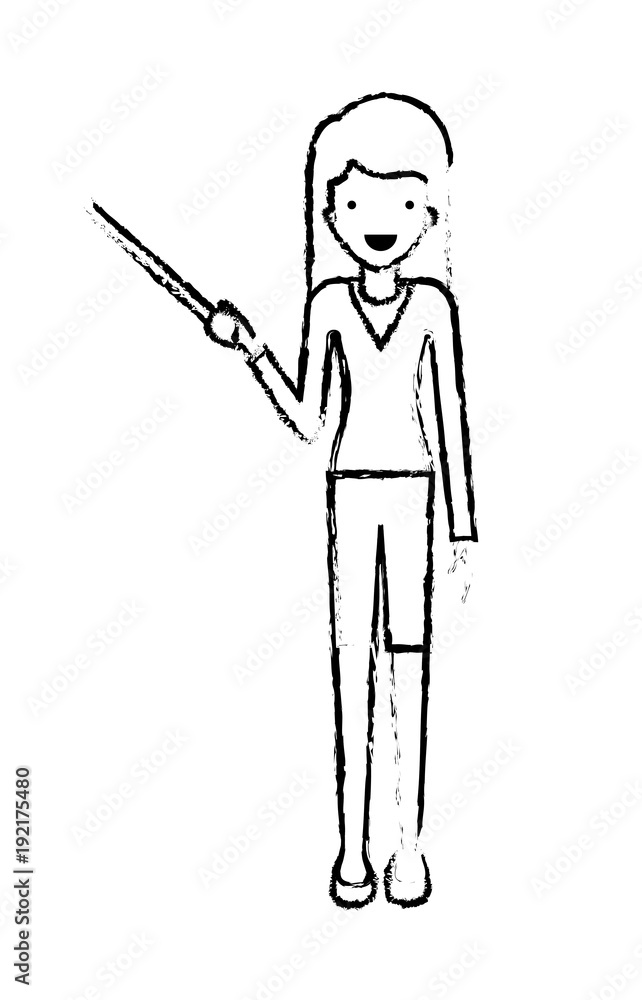 female teacher with pointing stick vector illustration design female teacher with pointing stick vector illustration design