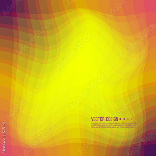 Distorted wave colorful texture. Abstract dynamical rippled surface. Vector stripe deformation background. Transition and gradation of color.