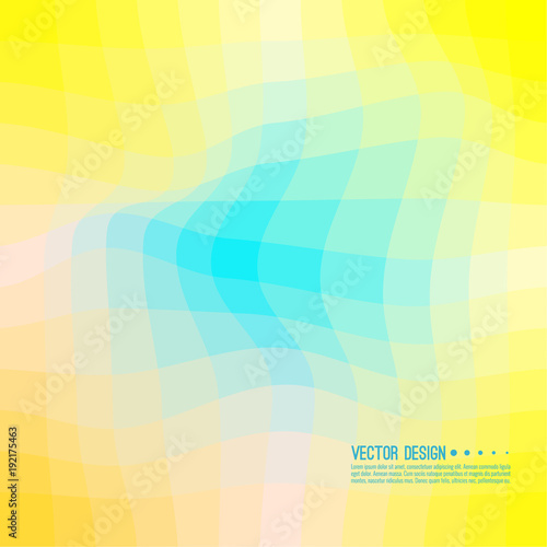 Distorted wave colorful texture. Abstract dynamical rippled surface. Vector stripe deformation background. Transition and gradation of color.