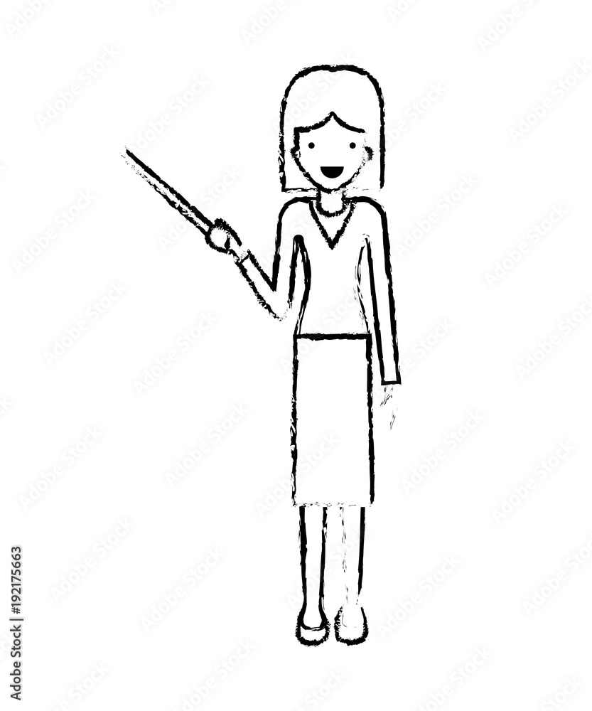 female teacher with pointing stick vector illustration design female teacher with pointing stick vector illustration design
