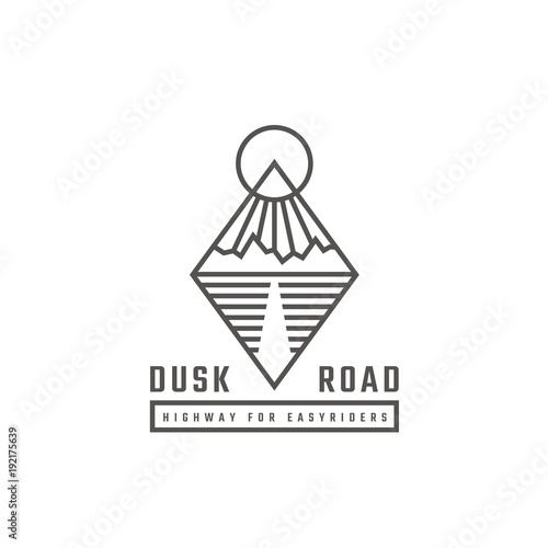 Outline logo for bike club or highway travel