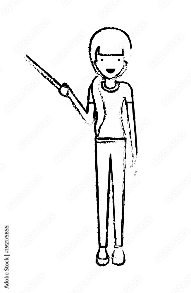 female teacher with pointing stick vector illustration design female teacher with pointing stick vector illustration design